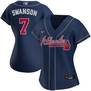 Dansby Swanson Jersey #7 Atlanta Braves  Women's S